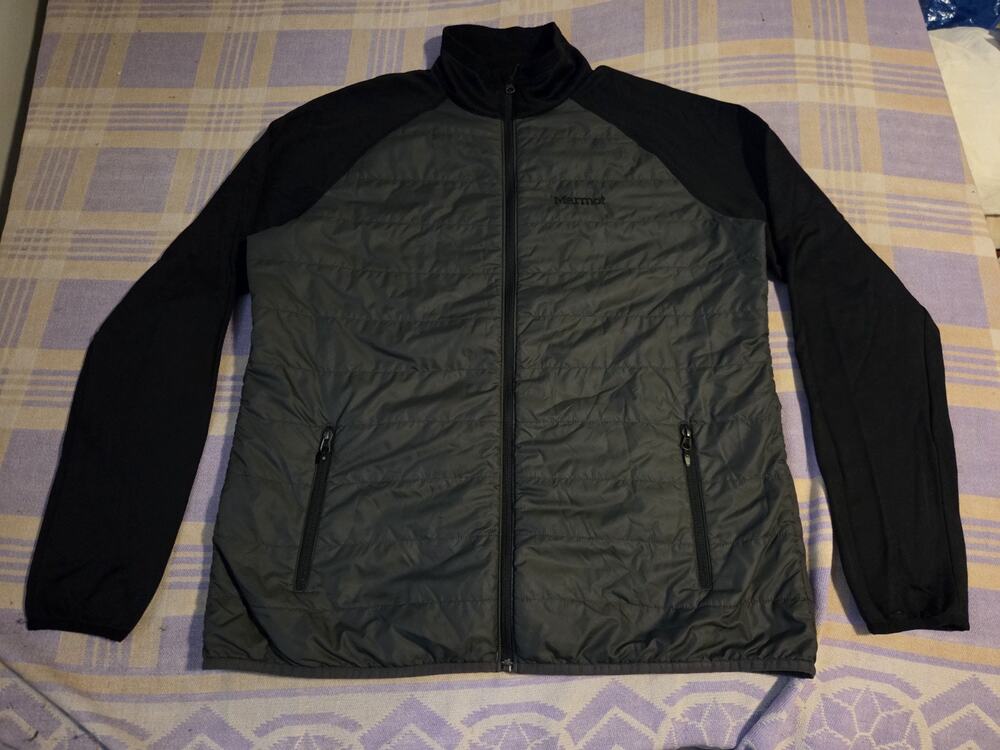 Marmot Variant Jacket Black Gray Puffer Fleece Hybrid Polartec Size XL Filled